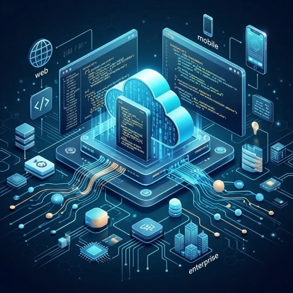 The DEV Point website banner showcasing Development Services for High Growth Enterprises, featuring web, mobile, and NetSuite enterprise application engineering